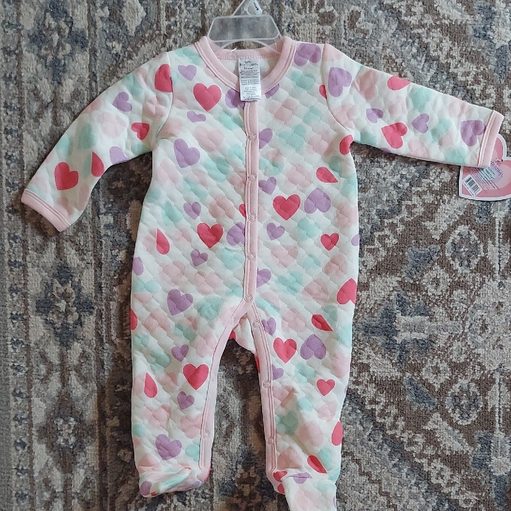 Heart Patterned Kids One Piece